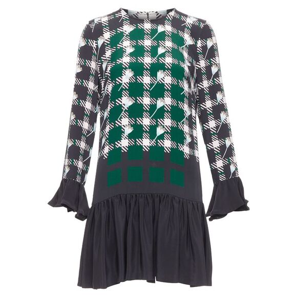 Markus Lupfer Dresses & Skirts - Markus Lupfer floral check drop waist dress